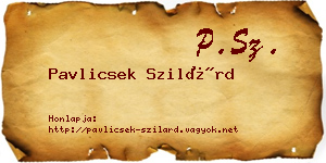 Pavlicsek Szilárd névjegykártya